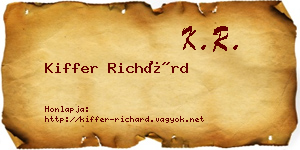 Kiffer Richárd névjegykártya