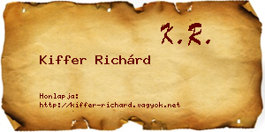 Kiffer Richárd névjegykártya